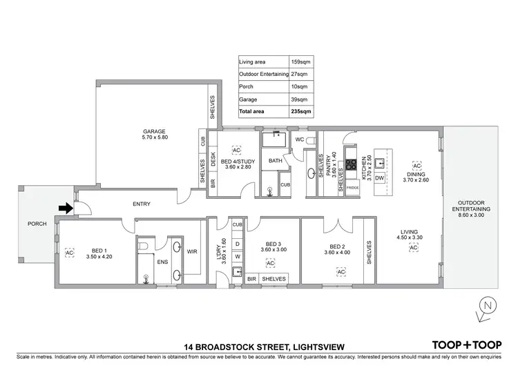 Floorplan of Homely house listing, 14 Broadstock Street, Lightsview SA 5085