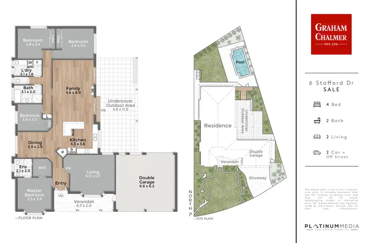 Floorplan of Homely house listing, 6 Stafford Drive, Sale VIC 3850