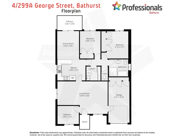 Floorplan of Homely unit listing, 4/299A George Street, Bathurst NSW 2795