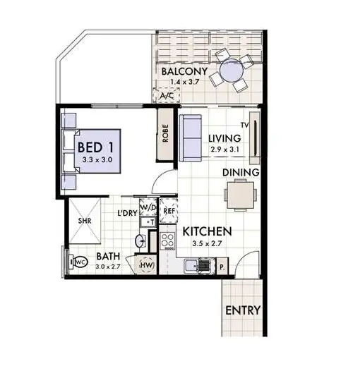 Floorplan of Homely unit listing, 8/20-22 Flinders, West Gladstone QLD 4680