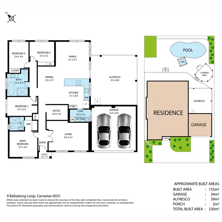 Floorplan of Homely house listing, 9 Balladong Loop, Carramar WA 6031