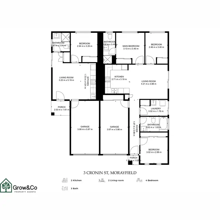 Floorplan of Homely semi-detached listing, A&B/3 Cronin Street, Morayfield QLD 4506