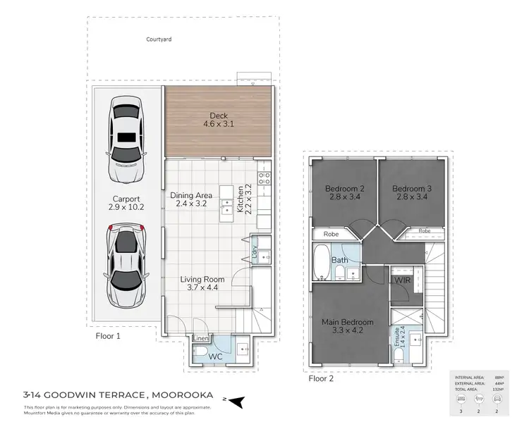 Floorplan of Homely townhouse listing, 3/14 Goodwin Terrace, Moorooka QLD 4105
