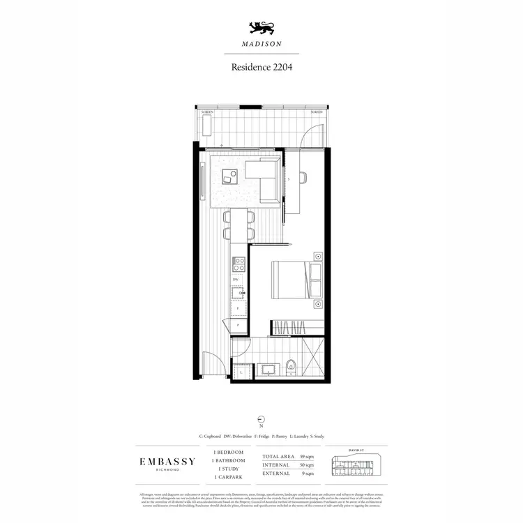 Floorplan of Homely apartment listing, 204/14 David Street, Richmond VIC 3121