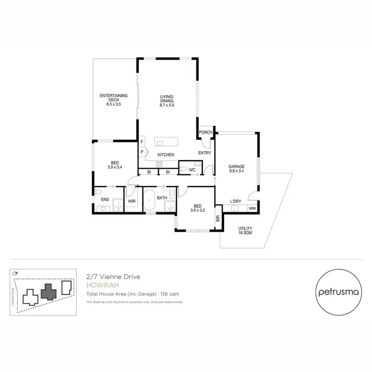 Floorplan of Homely unit listing, 2/7 Vienne Drive, Howrah TAS 7018