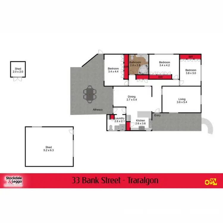 Floorplan of Homely house listing, 33 Bank Street, Traralgon VIC 3844