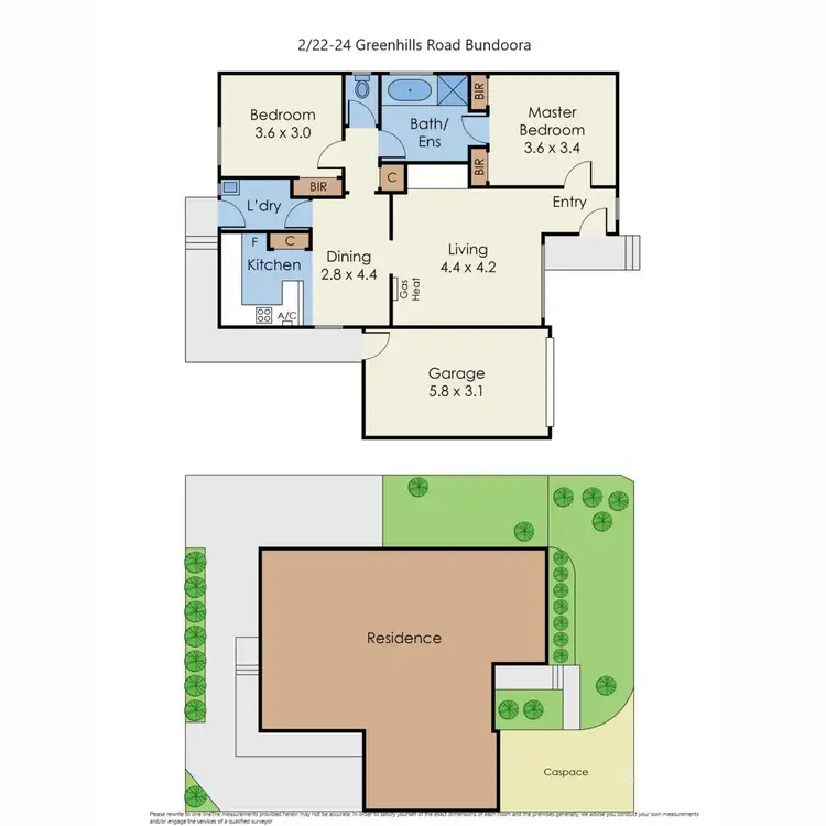 Floorplan of Homely unit listing, 2/22-24 Greenhills Road, Bundoora VIC 3083