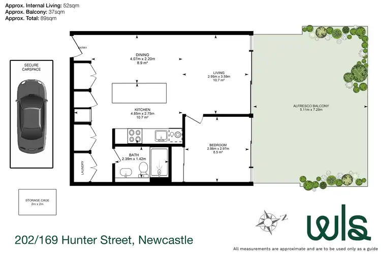 Floorplan of Homely apartment listing, 202/169 Hunter Street, Newcastle NSW 2300
