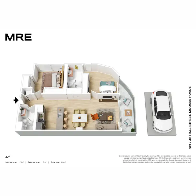 Floorplan of Homely apartment listing, 821/40 Hall Street, Moonee Ponds VIC 3039