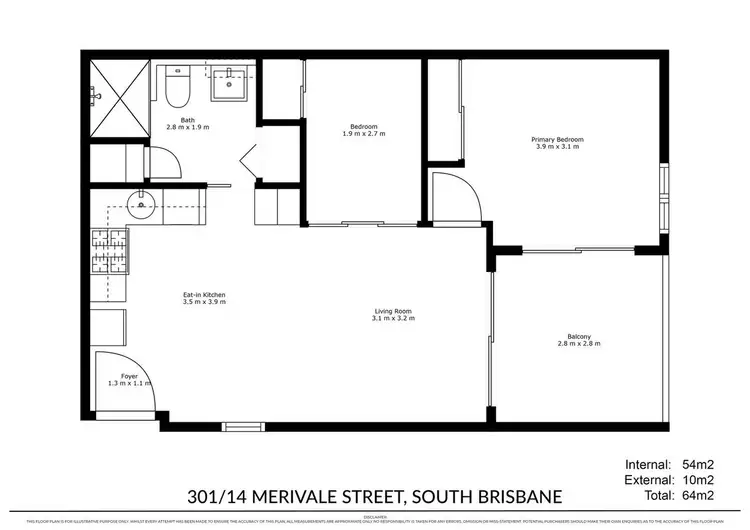 Floorplan of Homely apartment listing, 301/14 Merivale Street, South Brisbane QLD 4101