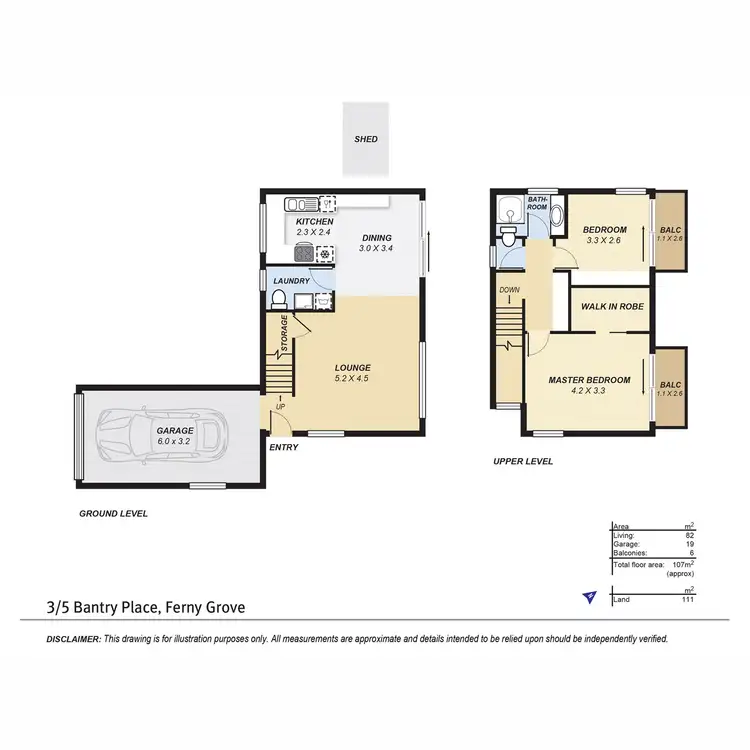 Floorplan of Homely townhouse listing, 3/5 Bantry Place, Ferny Grove QLD 4055