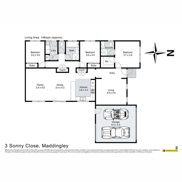 Floorplan of Homely house listing, 3 Sonny Close, Maddingley VIC 3340