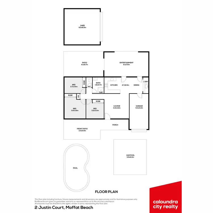 Floorplan of Homely house listing, 2 Justin Court, Moffat Beach QLD 4551
