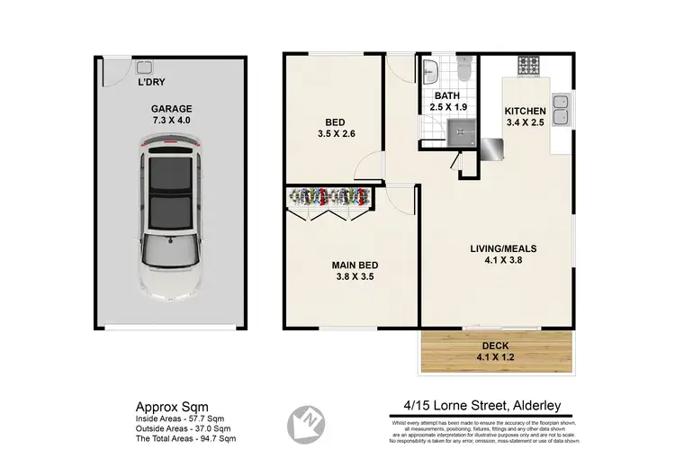 Floorplan of Homely unit listing, 4/15 Lorne Street, Alderley QLD 4051