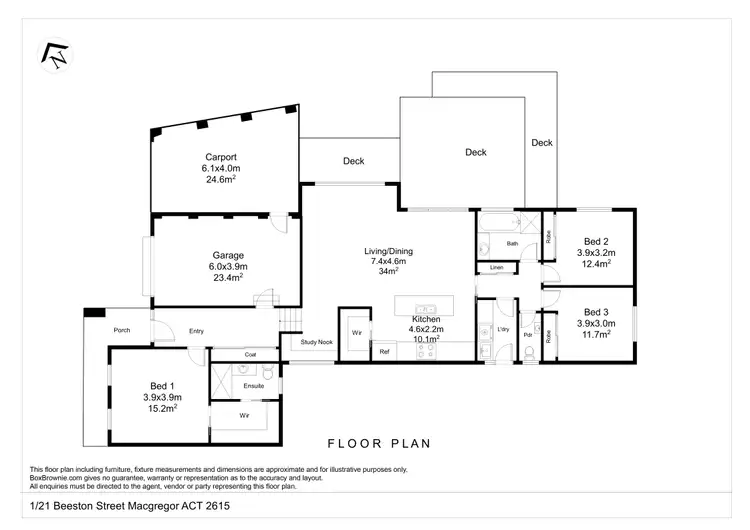 Floorplan of Homely house listing, 1/21 Beeston Street, Macgregor ACT 2615