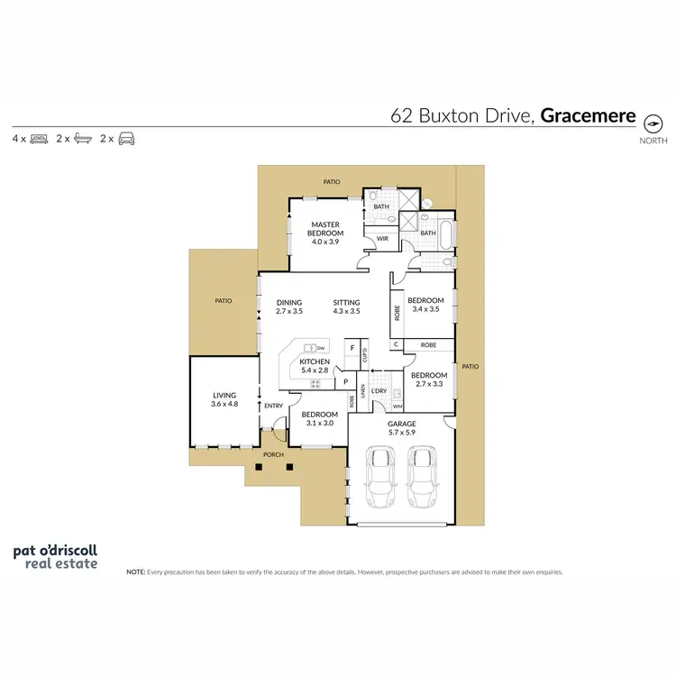 Floorplan of Homely house listing, 62 Buxton Drive, Gracemere QLD 4702
