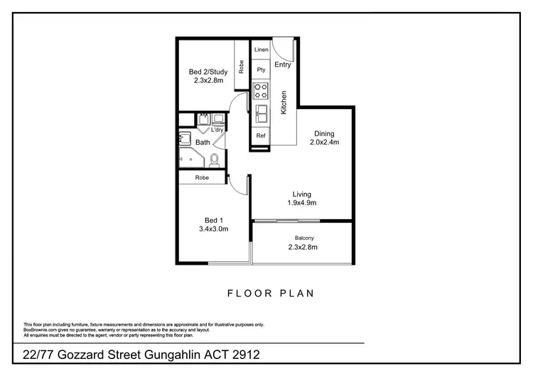 Floorplan of Homely apartment listing, 22/77 Gozzard Street, Gungahlin ACT 2912