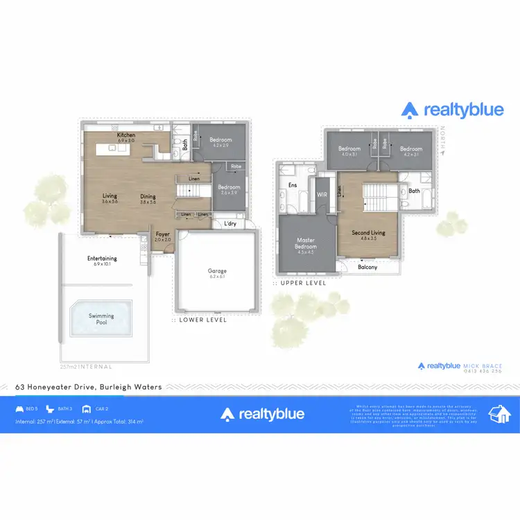 Floorplan of Homely house listing, 63A Honeyeater Drive, Burleigh Waters QLD 4220
