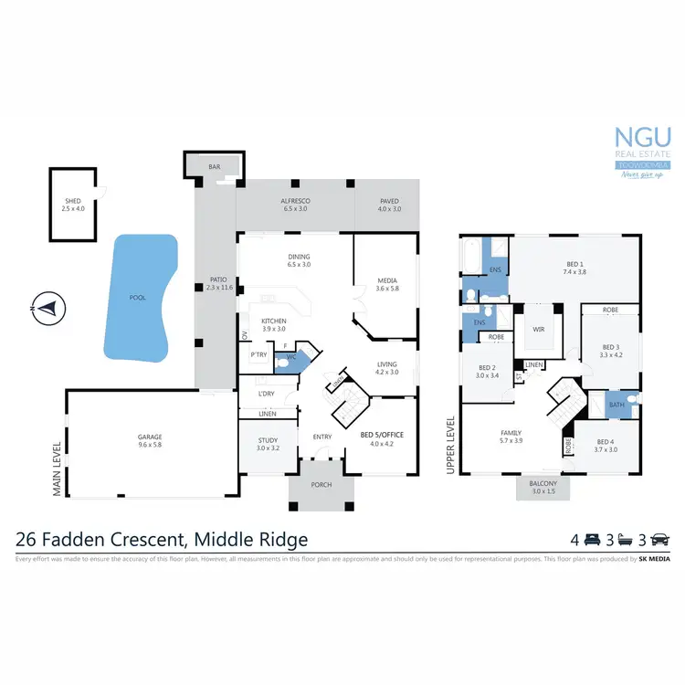 Floorplan of Homely house listing, 26 Fadden Crescent, Middle Ridge QLD 4350