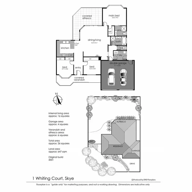 Floorplan of Homely house listing, 1 Whiting Court, Skye VIC 3977