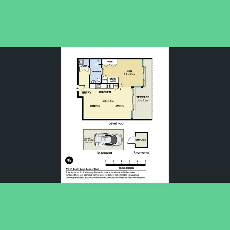 Floorplan of Homely apartment listing, a101/1 Gantry Lane, Camperdown NSW 2050