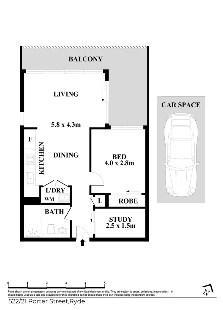 Floorplan of Homely apartment listing, 522/21 Porter St Ryde, Ryde NSW 2112