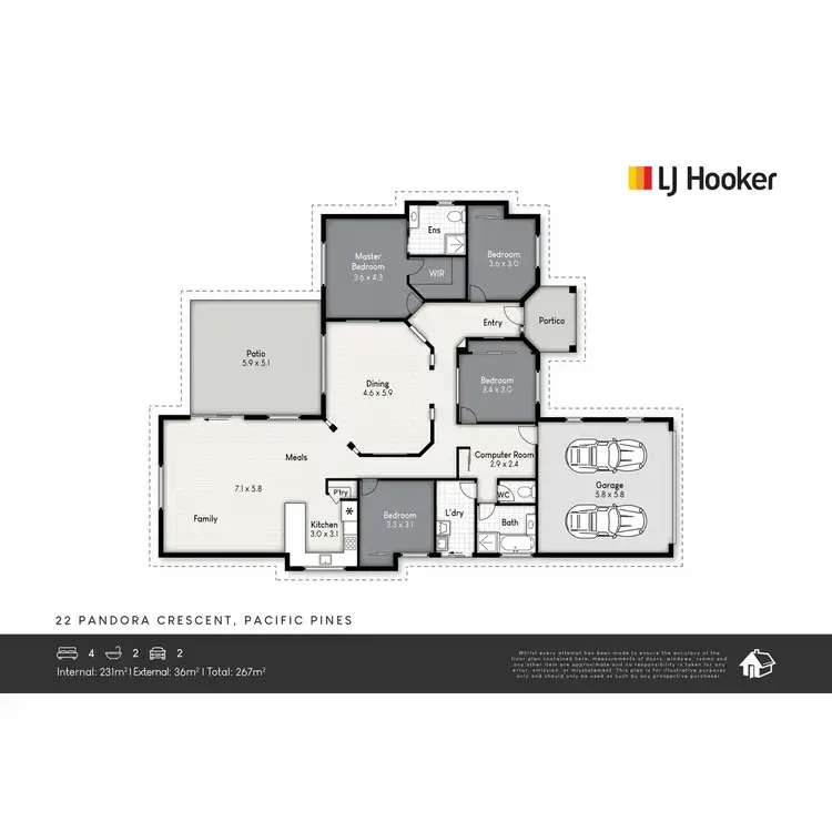 Floorplan of Homely house listing, 22 Pandora Crescent, Pacific Pines QLD 4211