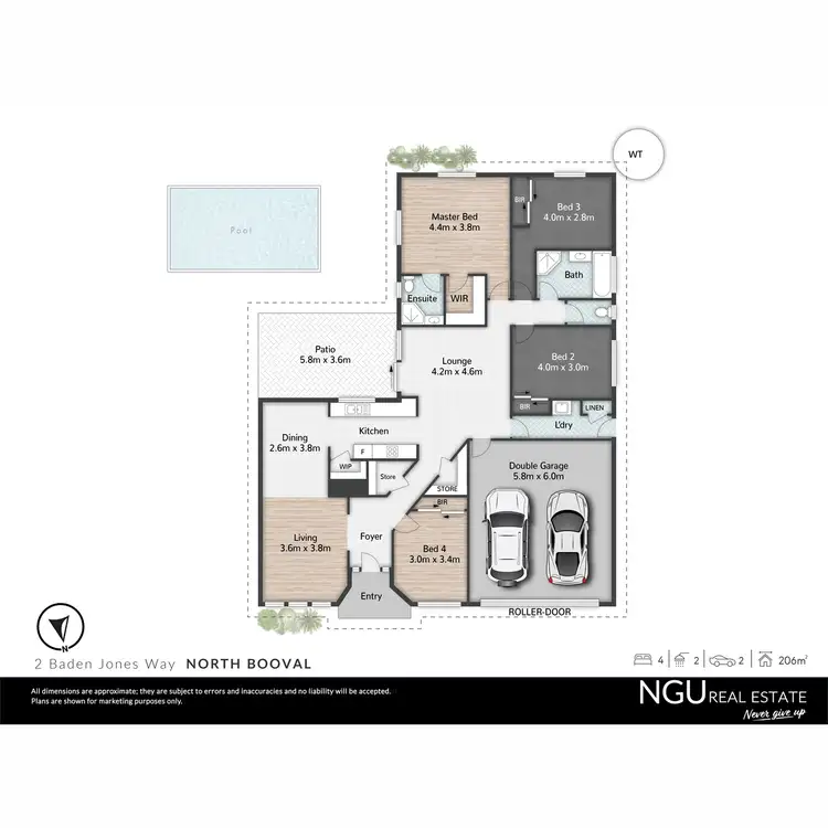Floorplan of Homely house listing, 2 Baden Jones Way, North Booval QLD 4304