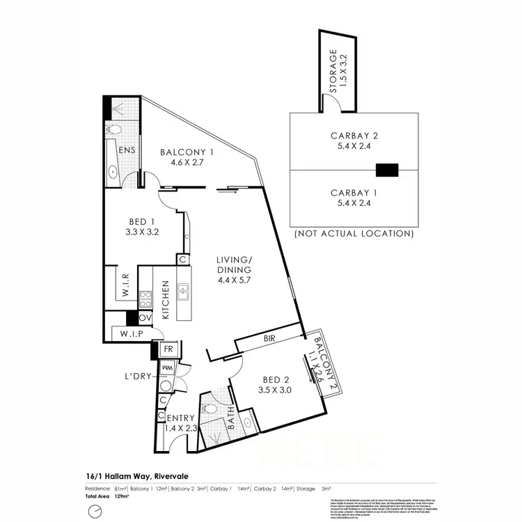 Floorplan of Homely apartment listing, 16/1 Hallam Way, Rivervale WA 6103