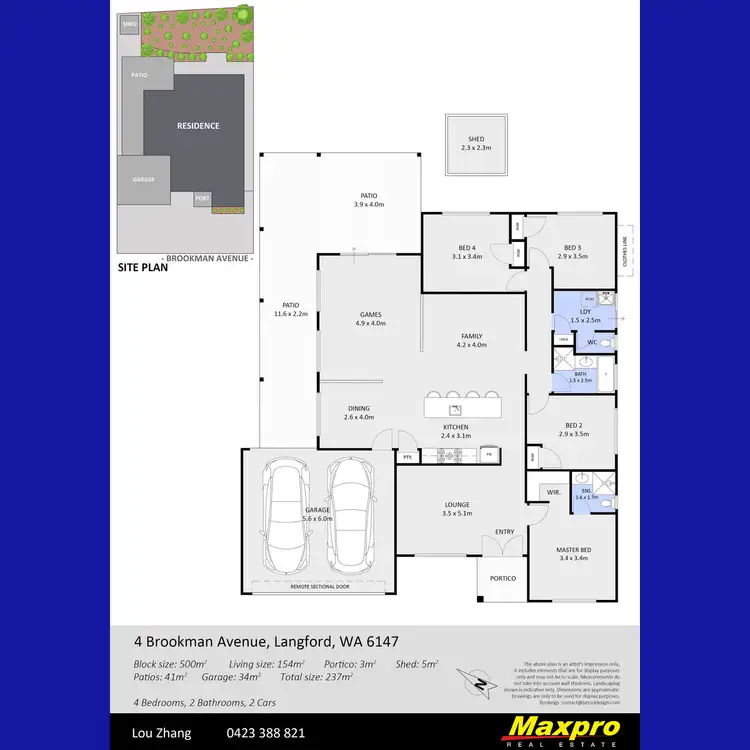 Floorplan of Homely house listing, 4 Brookman Avenue, Langford WA 6147