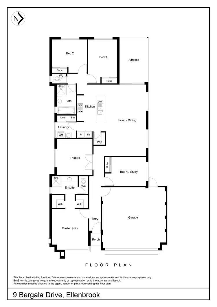 Floorplan of Homely house listing, 9 Bergala Drive, Ellenbrook WA 6069