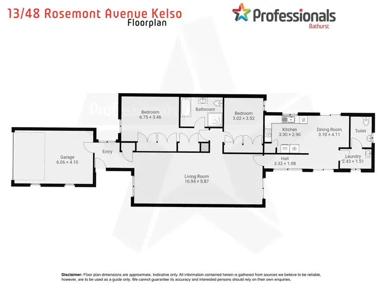 Floorplan of Homely villa listing, 13/48 Rosemont Avenue, Kelso NSW 2795