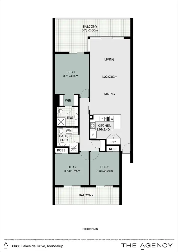 Floorplan of Homely apartment listing, 39/88 Lakeside Drive, Joondalup WA 6027
