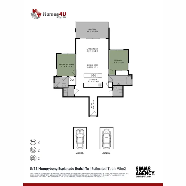 Floorplan of Homely unit listing, 5/33 Humpybong Esplanade, Redcliffe QLD 4020