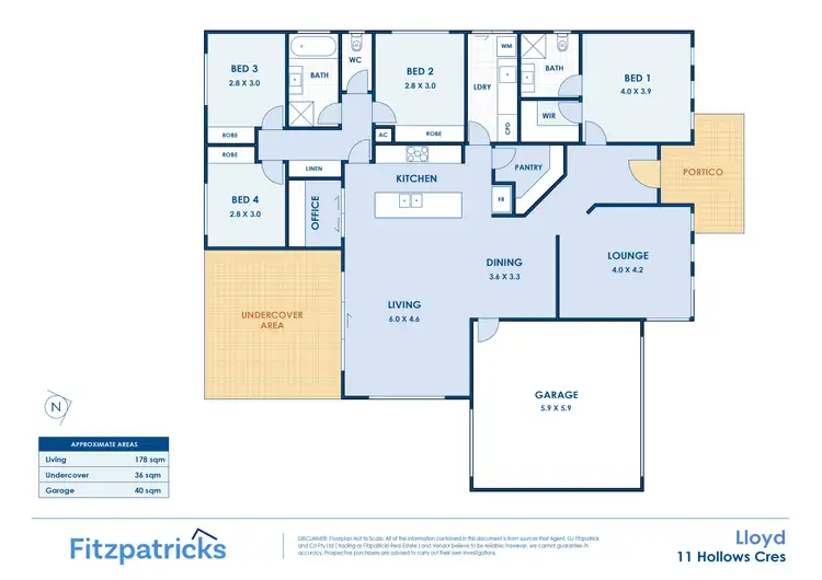Floorplan of Homely house listing, 11 Hollows Crescent, Lloyd NSW 2650