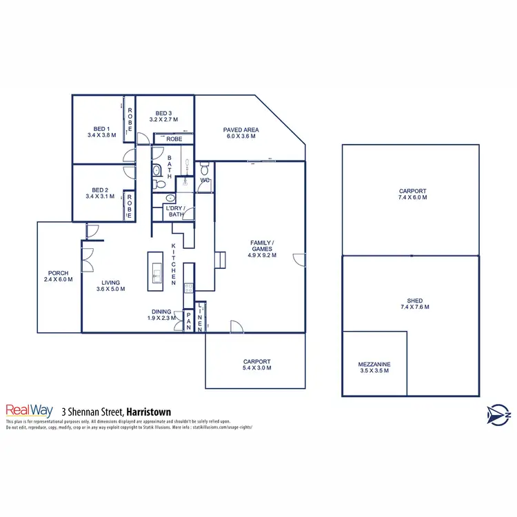 Floorplan of Homely house listing, 3 Shennan Street, Harristown QLD 4350