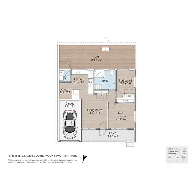Floorplan of Homely unit listing, 15/19 Ben Lexcen Court, Mount Warren Park QLD 4207