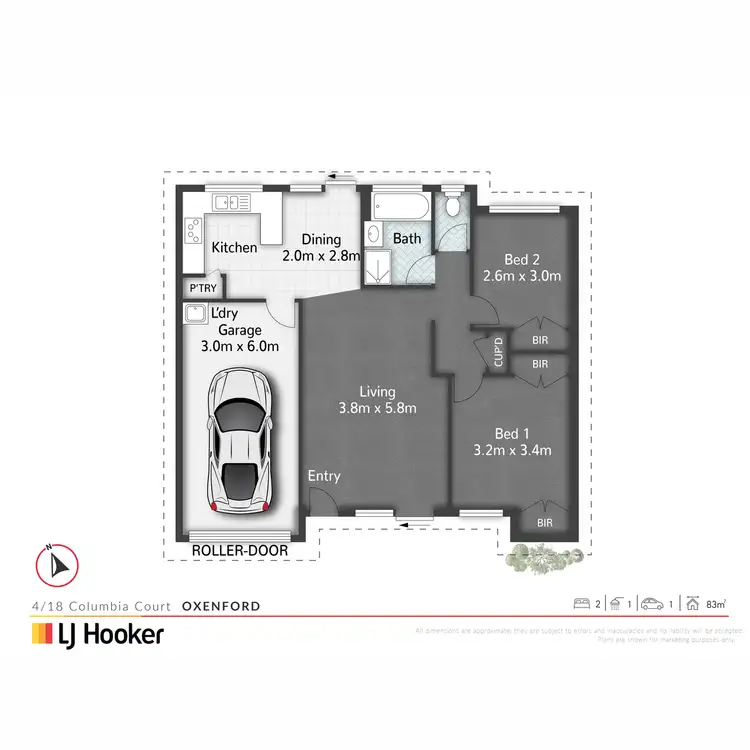 Floorplan of Homely townhouse listing, 4/18 Columbia Court, Oxenford QLD 4210