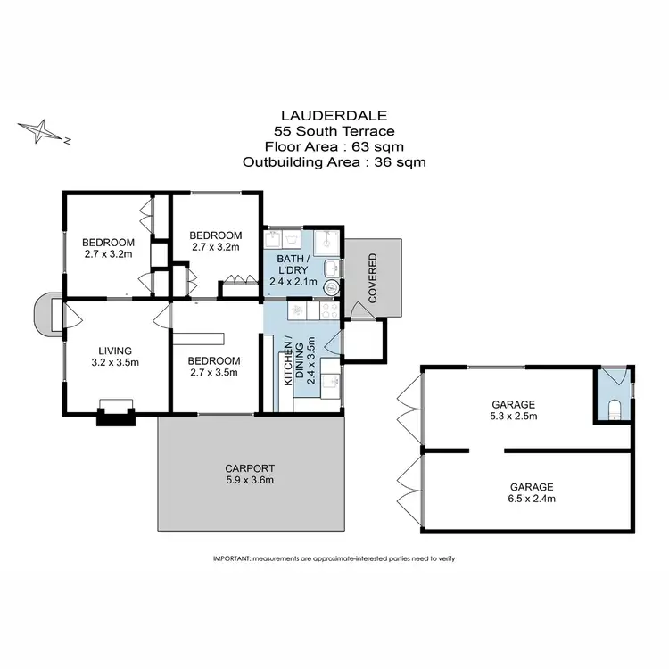 Floorplan of Homely house listing, 55 South Terrace, Lauderdale TAS 7021