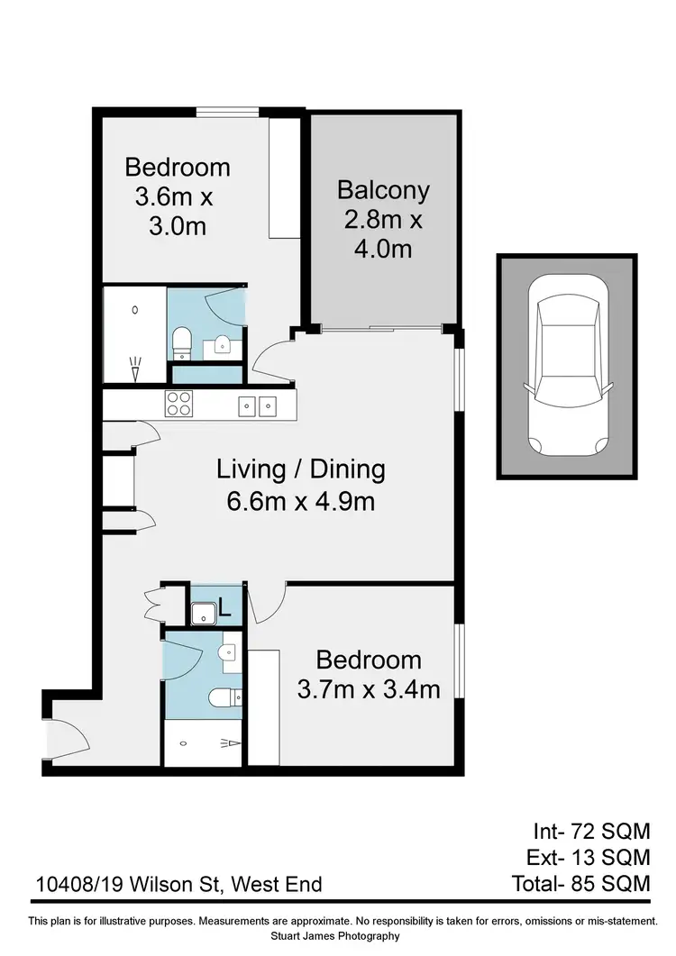 Floorplan of Homely apartment listing, 10408/19 Wilson Street, West End QLD 4101