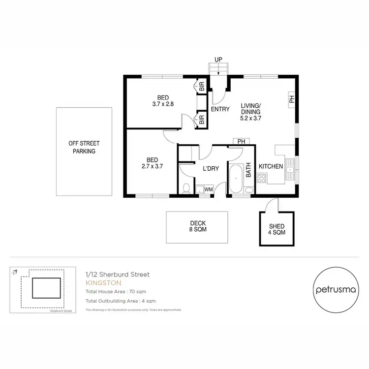 Floorplan of Homely unit listing, 1/12 Sherburd Street, Kingston TAS 7050