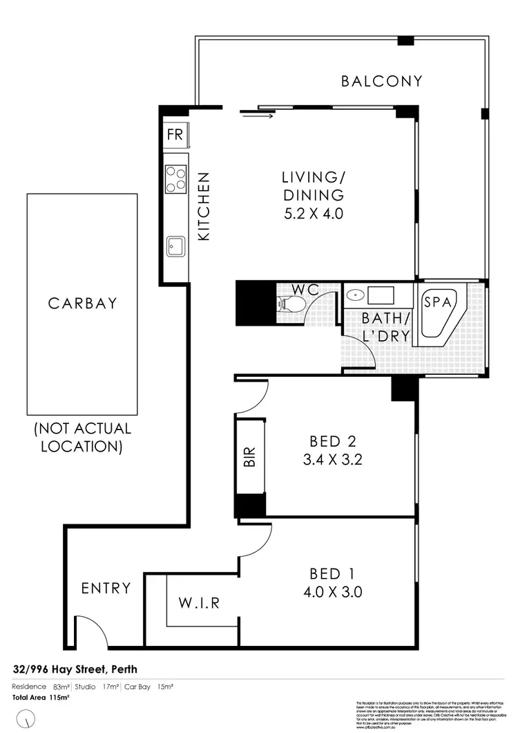 Floorplan of Homely apartment listing, 32/996 Hay Street, Perth WA 6000