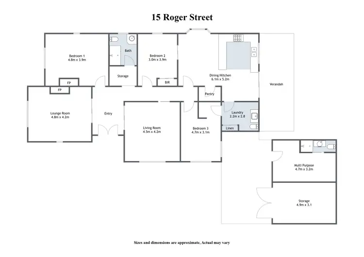 Floorplan of Homely house listing, 15 Roger Street, Wangaratta VIC 3677