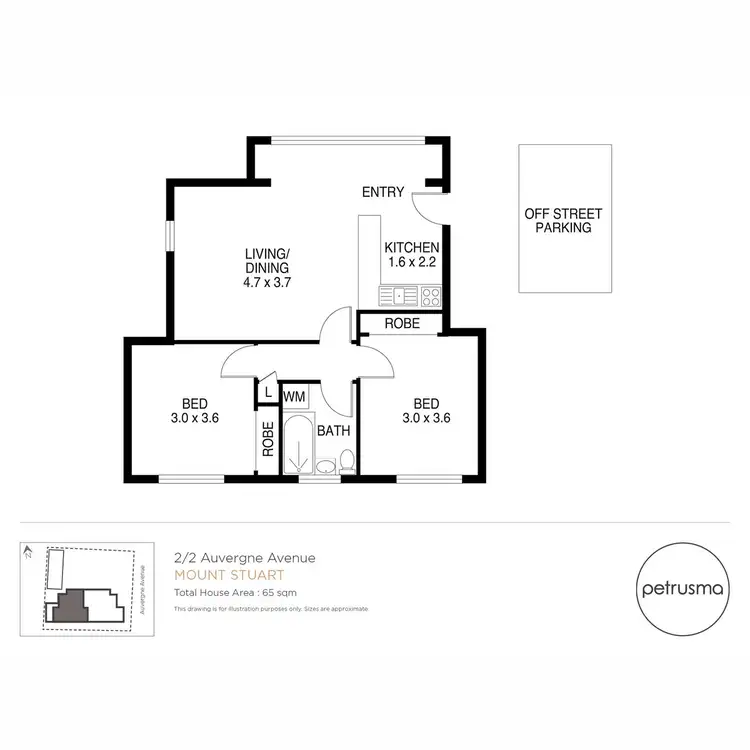 Floorplan of Homely apartment listing, 2/2 Auvergne Avenue, Mount Stuart TAS 7000