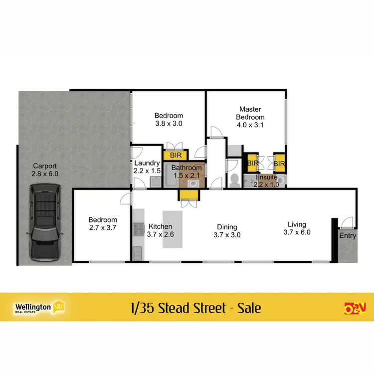Floorplan of Homely unit listing, 1/35-37 Stead Street, Sale VIC 3850