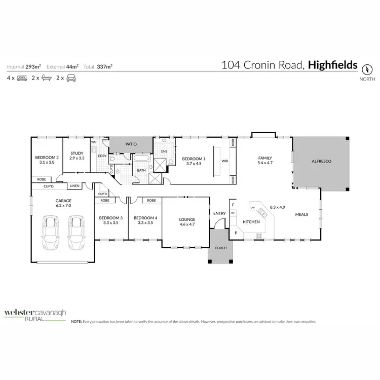 Floorplan of Homely house listing, 104 Cronin Road, Highfields QLD 4352