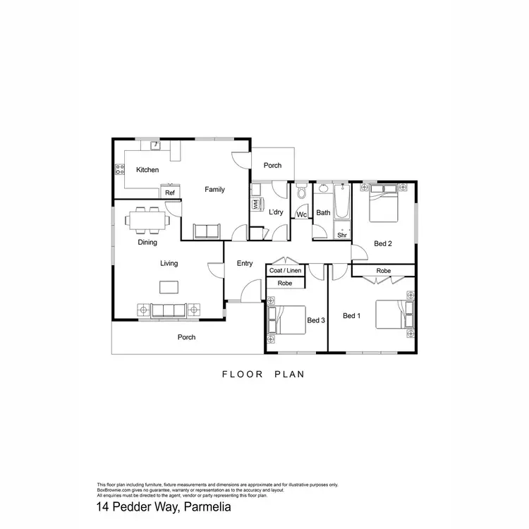 Floorplan of Homely house listing, 14 Pedder Way, Parmelia WA 6167