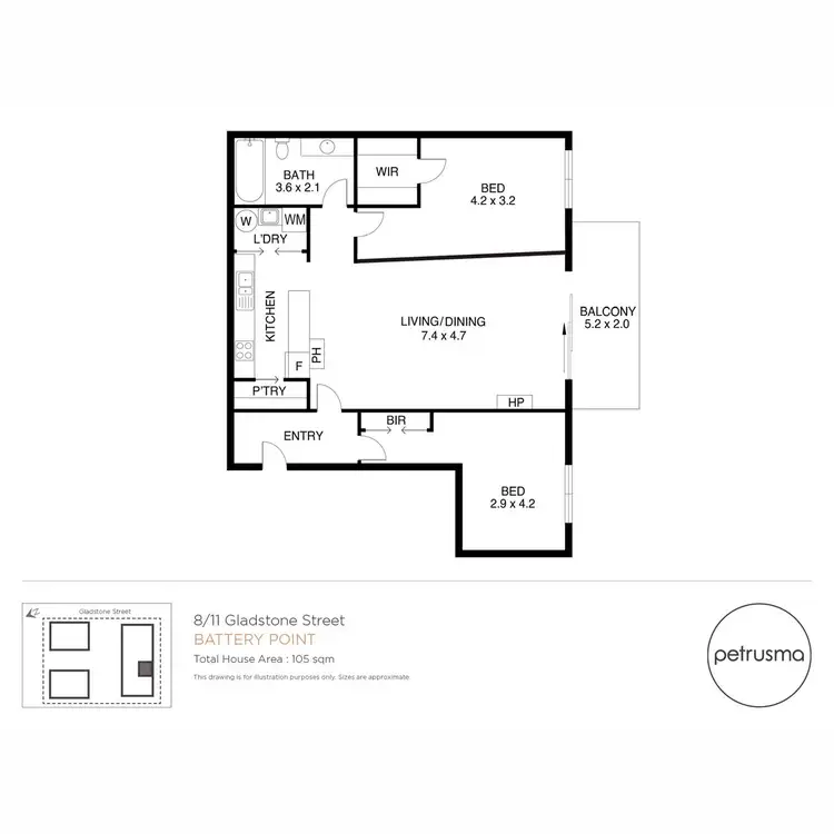 Floorplan of Homely apartment listing, 8/11 Gladstone Street, Battery Point TAS 7004
