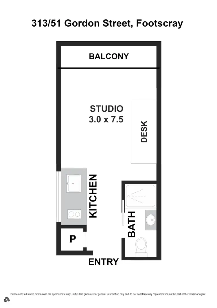 Floorplan of Homely apartment listing, 313/51 Gordon Street, Footscray VIC 3011