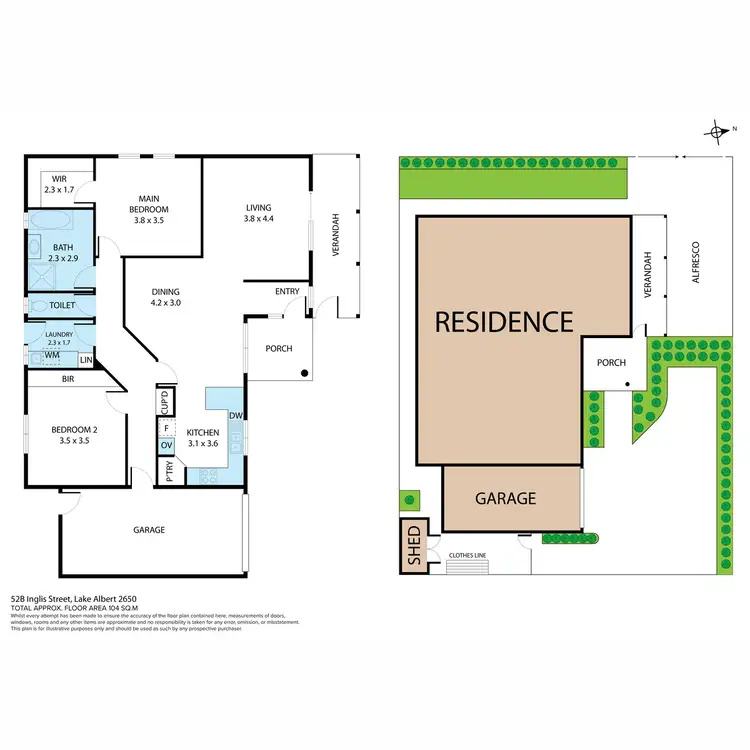 Floorplan of Homely villa listing, 52b Inglis Street, Lake Albert NSW 2650